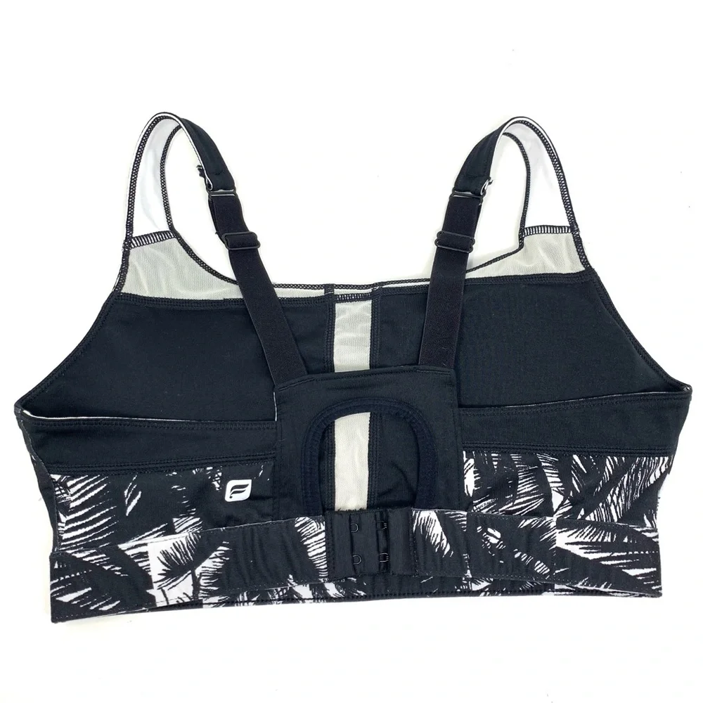 Fabletics High Support Black and White Palms Sports Bra Women’s top size S - Picture 9 of 10